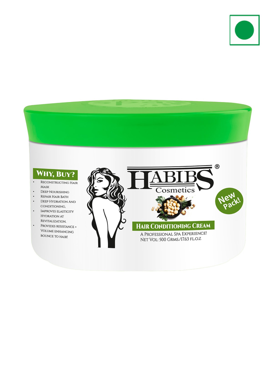 HABIBS Hair Conditioning Cream with Vitamin E & Castor Oil - 500 g