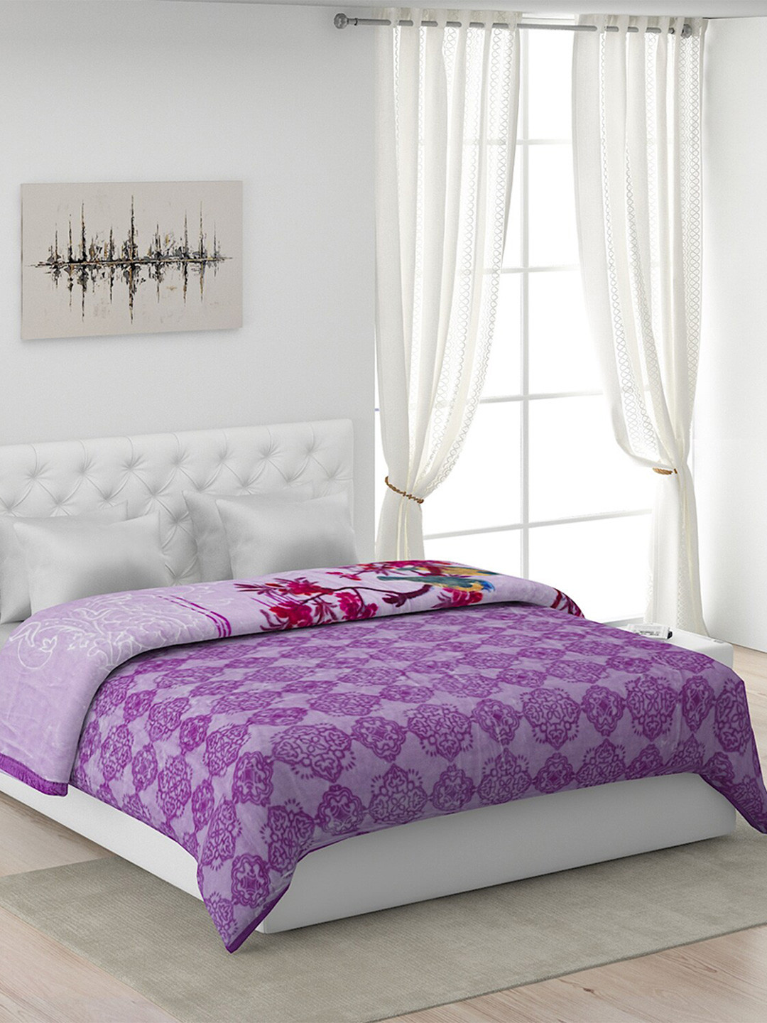 Monte Carlo Purple Heavy Winter Double Bed Blanket
