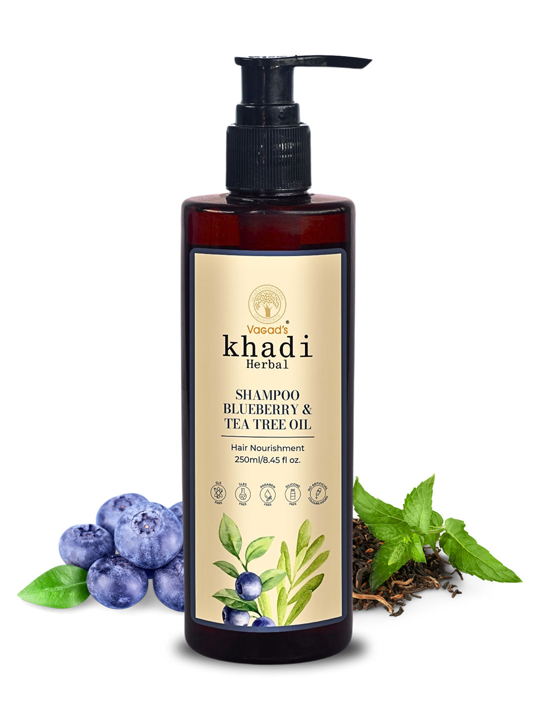 Vagads Khadi Herbal Blueberry With Tea Tree Oil Shampoo - 250ml