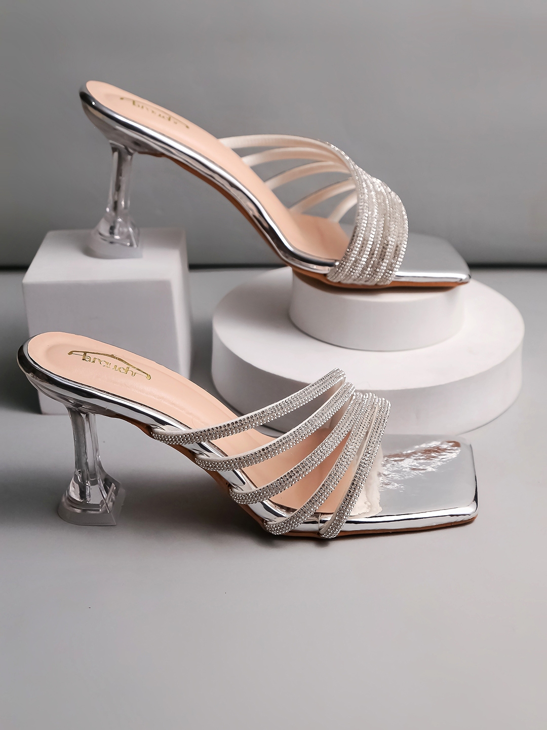 Brauch Embellished Square Toe Stiletto Heels - Heels for Women 26566352 | Myntra