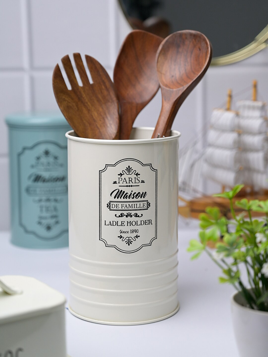 MARKET99 Off White Metal Kitchen Storage