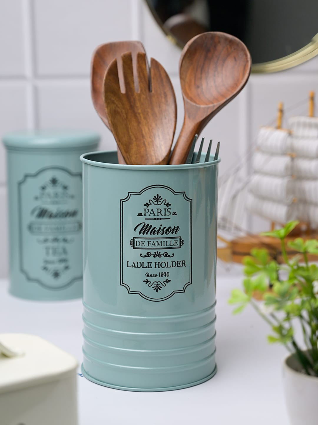 MARKET99 Green Metal Kitchen Storage