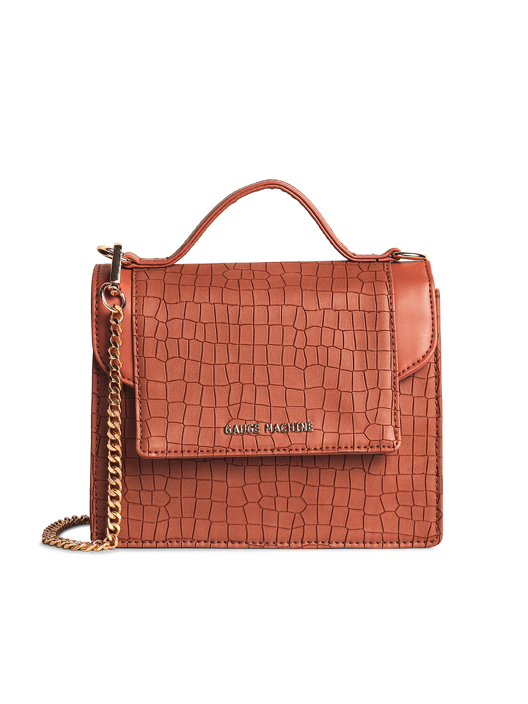 Gauge Machine Tan Luxurious Delight PU Satchel Bag