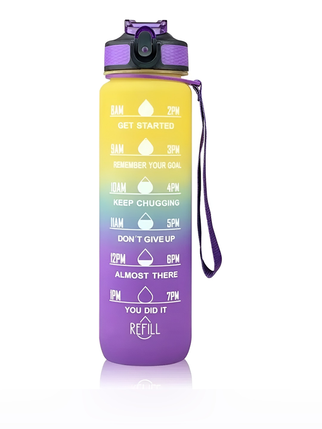 WELOUR Purple & Yellow Printed Water Bottle