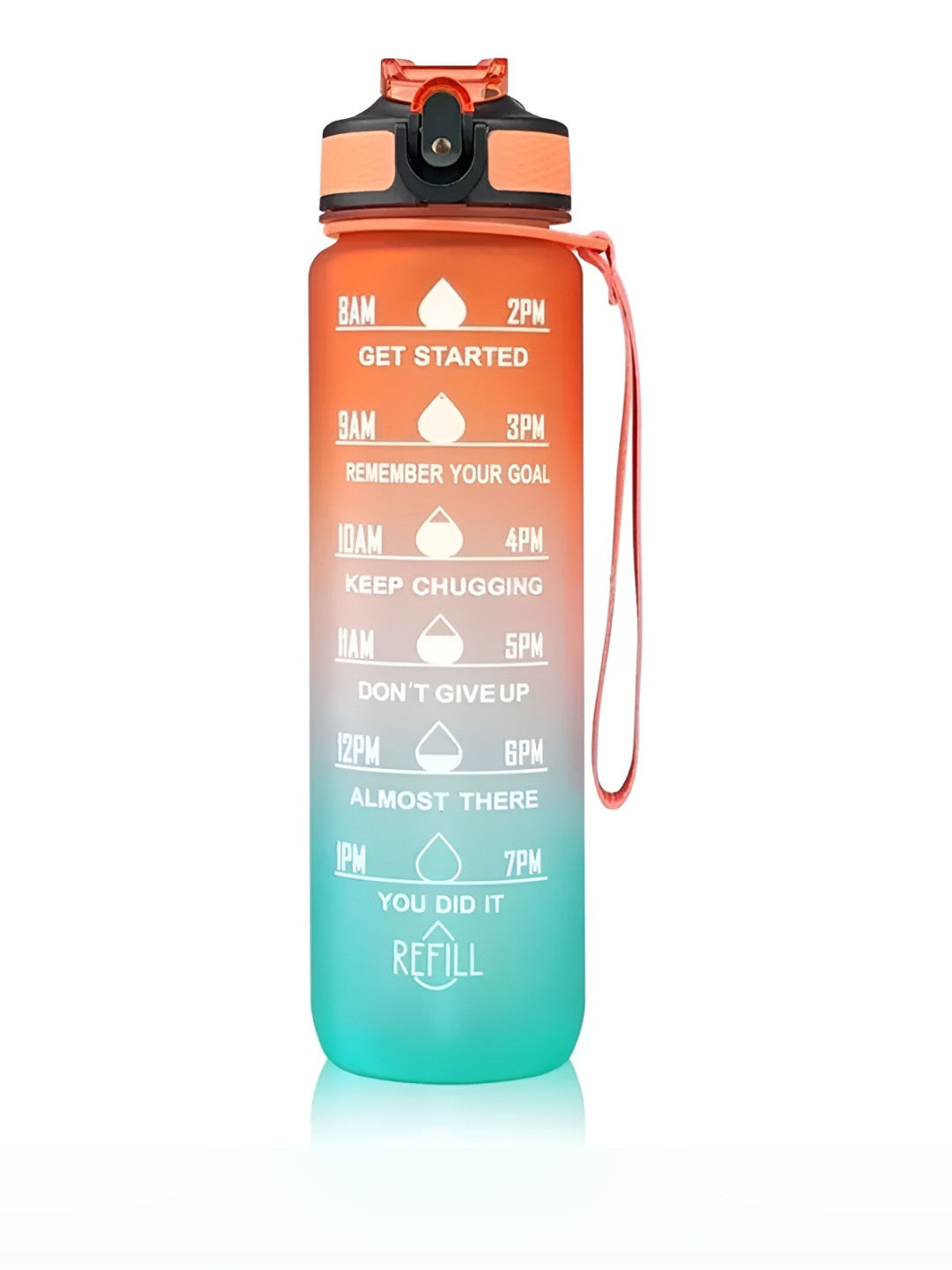 WELOUR Orange Plastic Printed Water Bottle 1Ltr