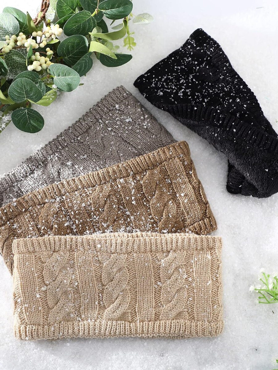 EL REGALO Women Pack of 4 Self-Design Knitted Winter Chill Wraps