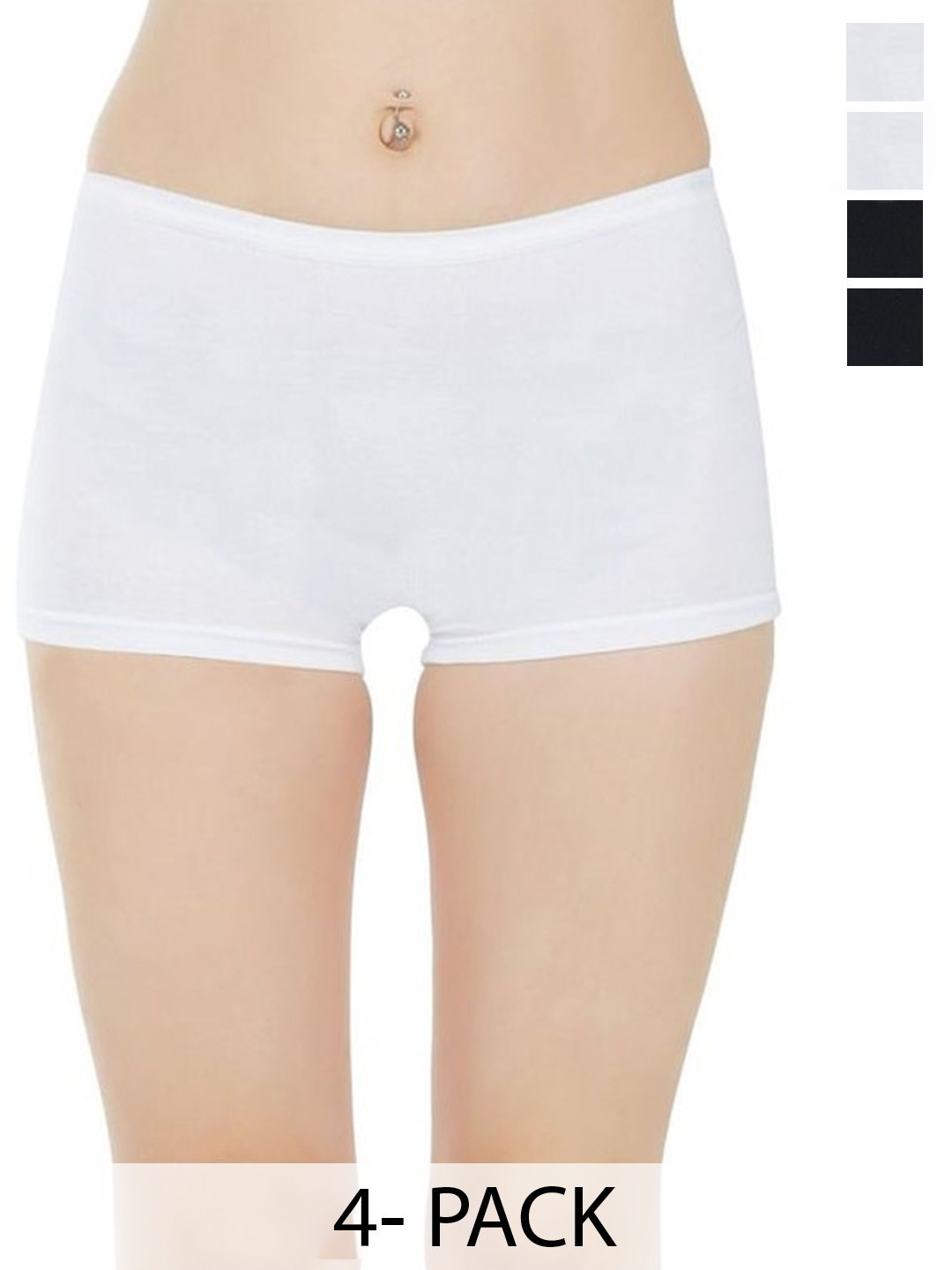 arLa APPAREL Pack Of 4 Seamless Pure Cotton Boyshorts Briefs