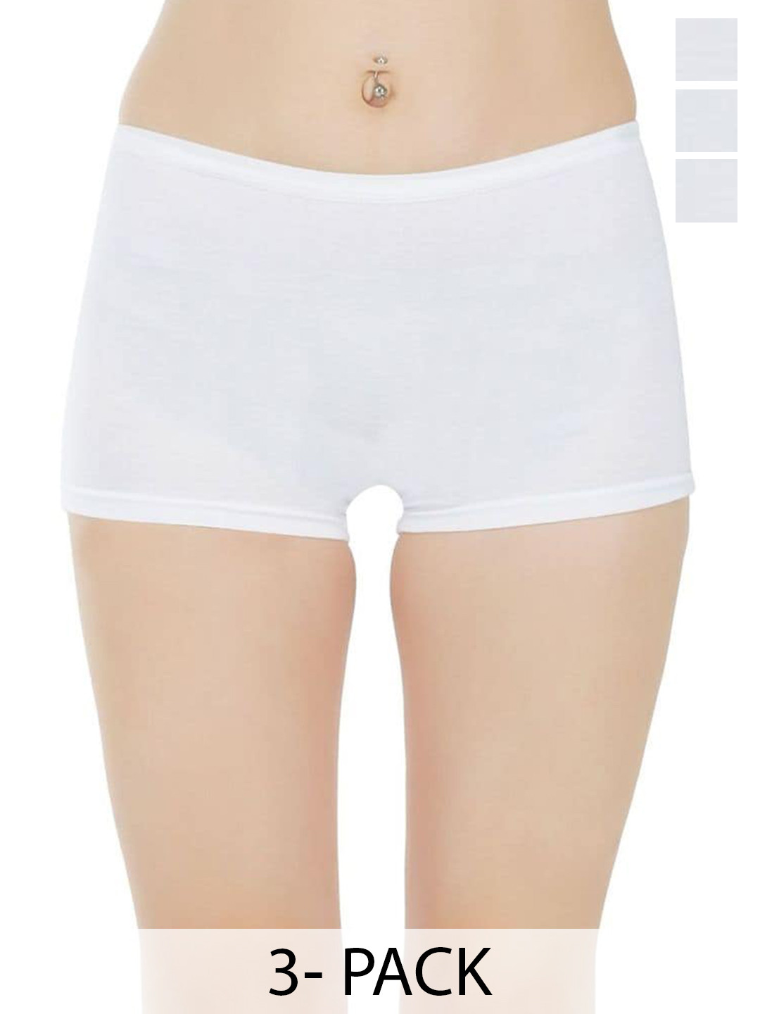 arLa APPAREL Pack Of 3 Low-Rise Pure Cotton Boy Shorts Briefs