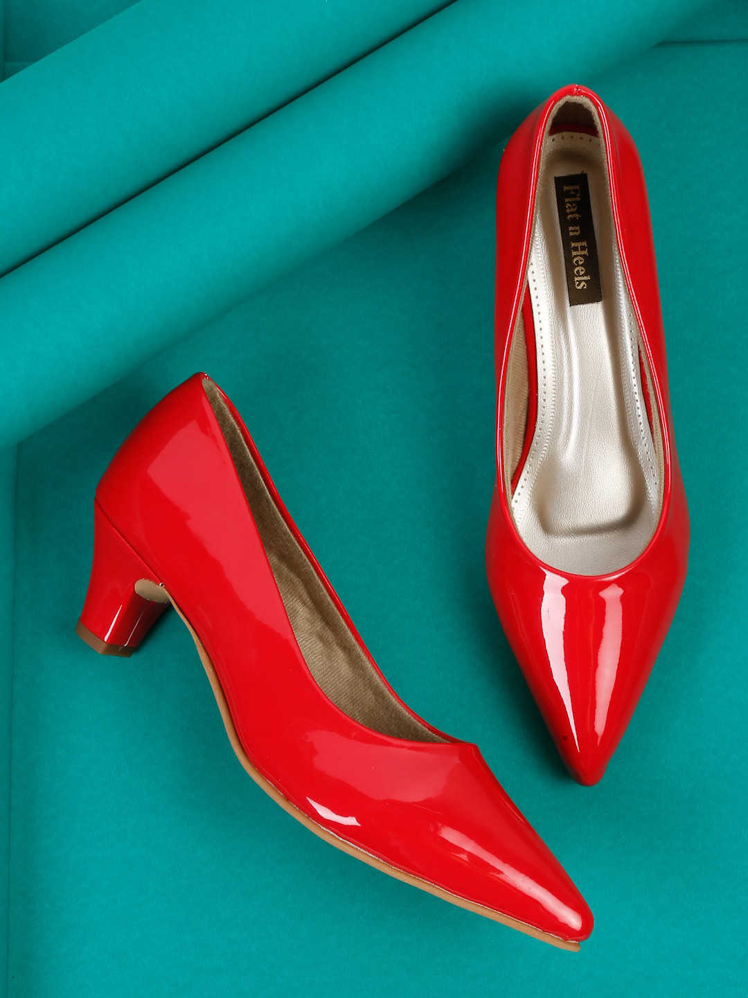 Flat n Heels Pointed Toe Block Heels Pumps