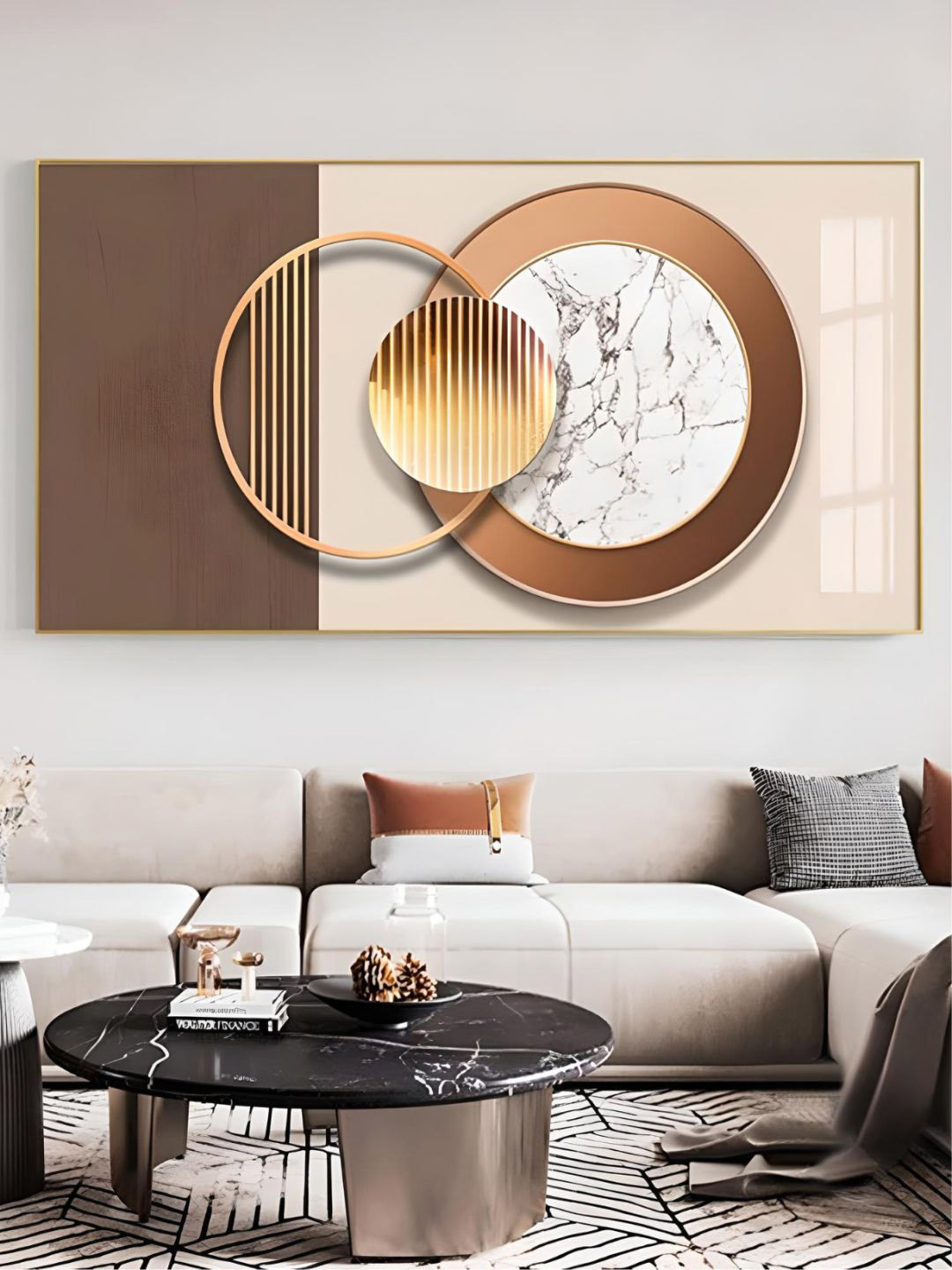 THE HANDMADE FLAIR Wood Wall Rectangle Paintings Wall Art - 39.8x0.7In