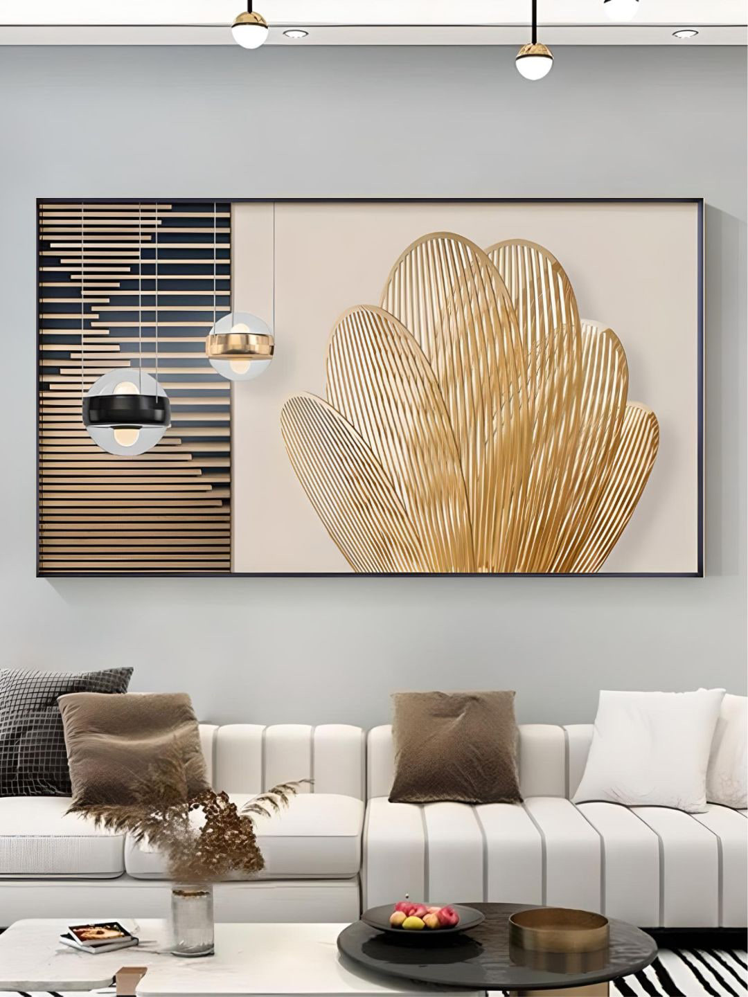 THE HANDMADE FLAIR Wood Wall Rectangle Paintings Wall Art -50 x 90 In