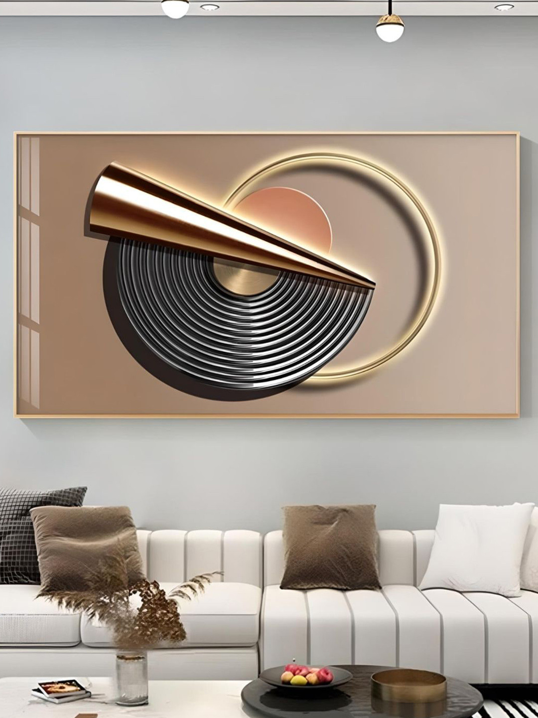 THE HANDMADE FLAIR Modern Art Wood Wall Rectangle Paintings Wall Art 40 x 80In