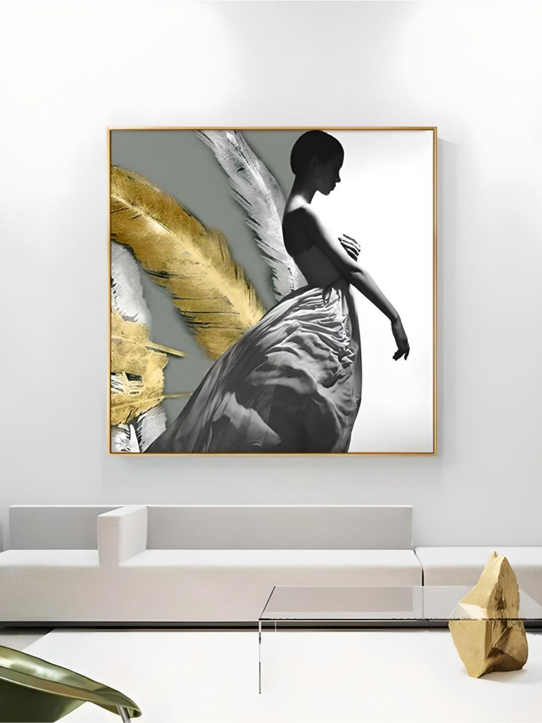 THE HANDMADE FLAIR Portrait Figure Canvas Wall Square Paintings Wall Art -50 x 50 In