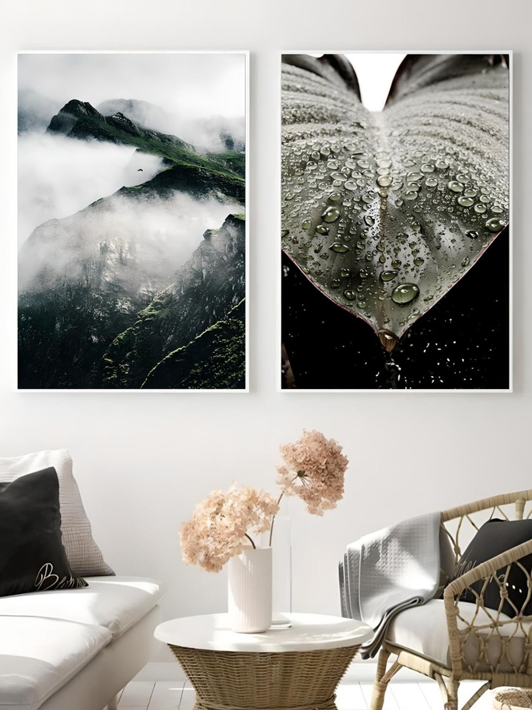 THE HANDMADE FLAIR Scenes Of Mountain Wilderness 2 Piece Wall Paintings Wall Art 30 x40 In