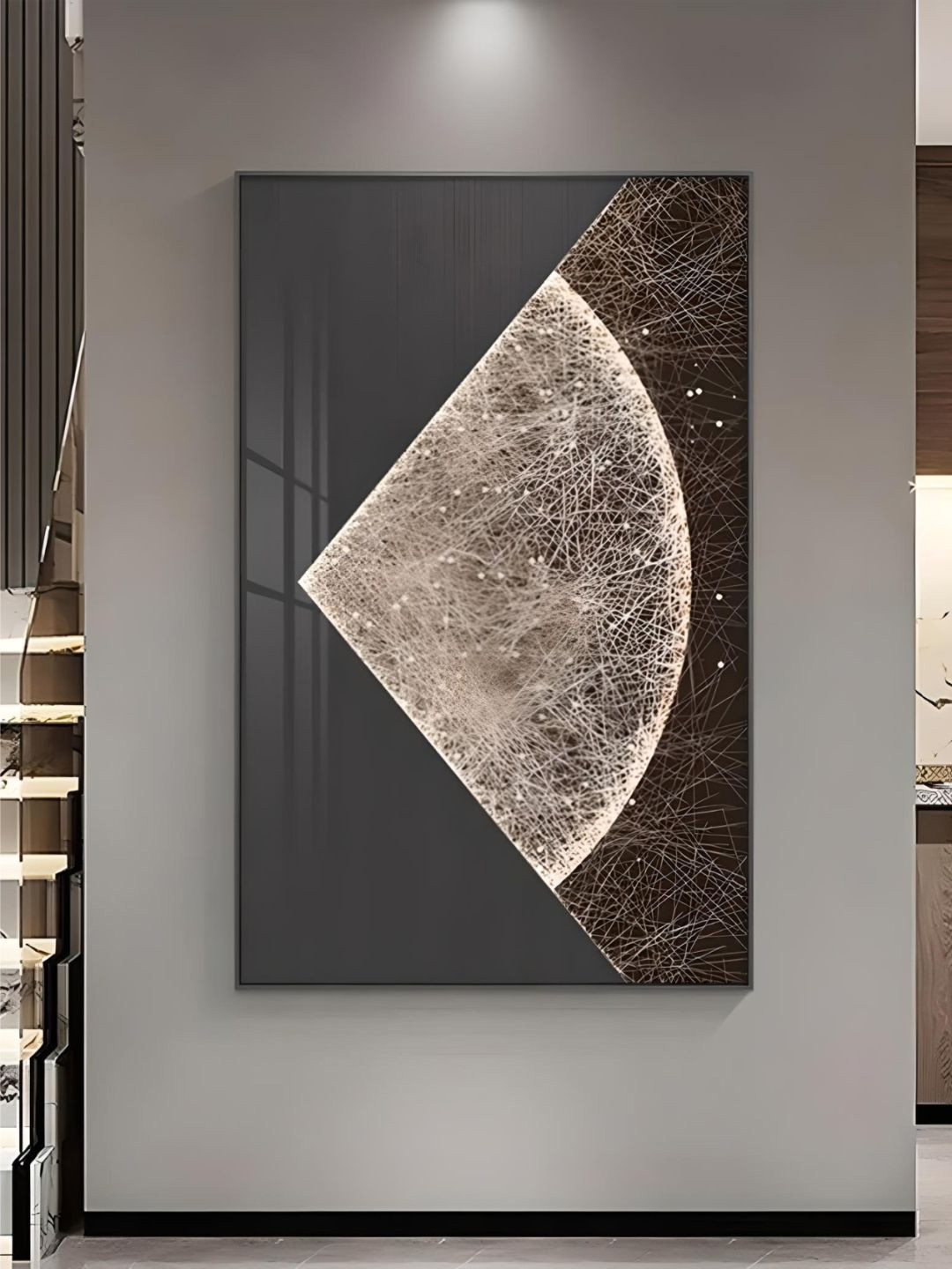 THE HANDMADE FLAIR Sun Moon Wood Wall Rectangle Paintings Wall Art - 50 x 30In