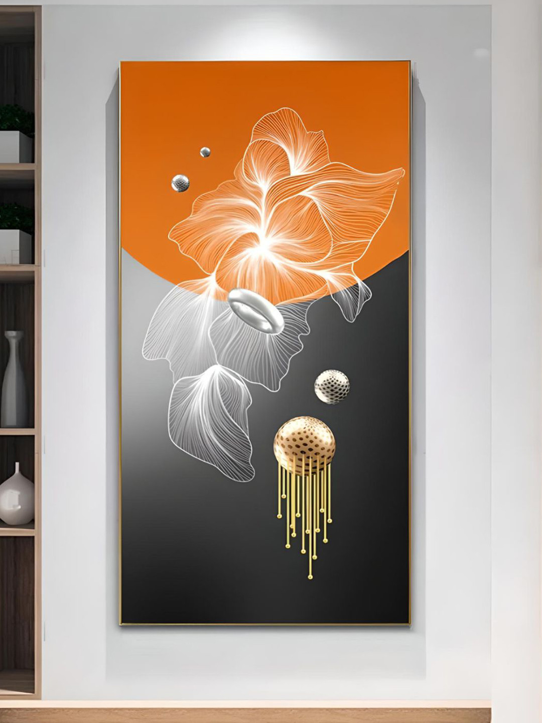 THE HANDMADE FLAIR Deer Geometrical Wood Wall Rectangle Paintings Wall Art - 60 x 120In