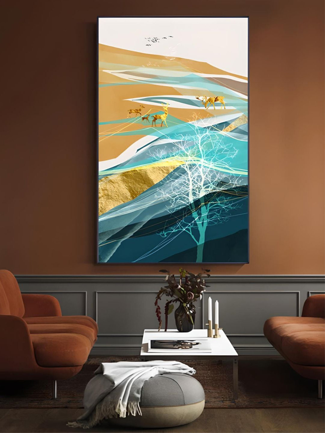 THE HANDMADE FLAIR Wood Wall Rectangle Paintings Wall Art - 50 x 87 In