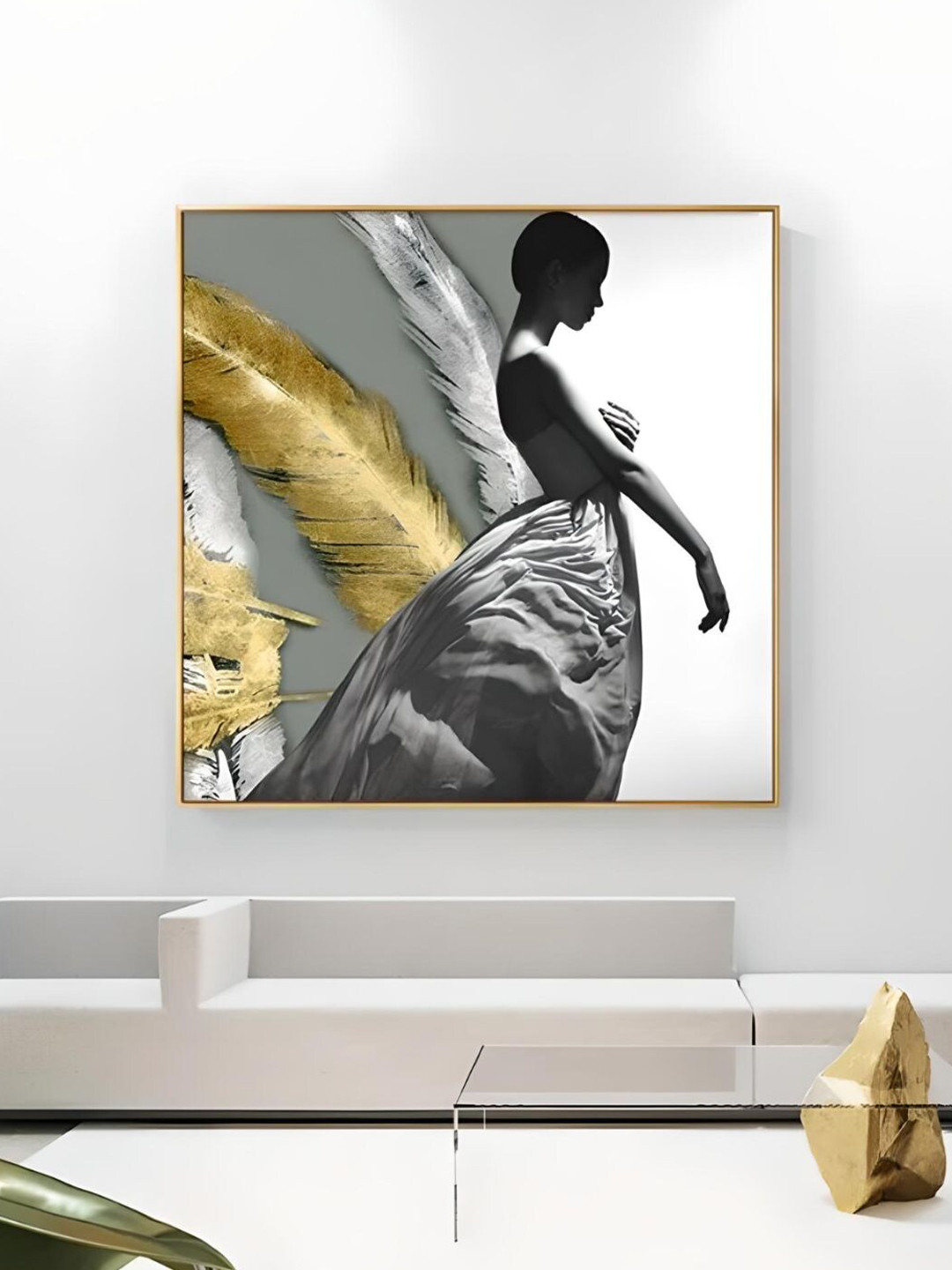 THE HANDMADE FLAIR Multi Wood Wall Living Room Square Paintings Wall Art -20 x 20In