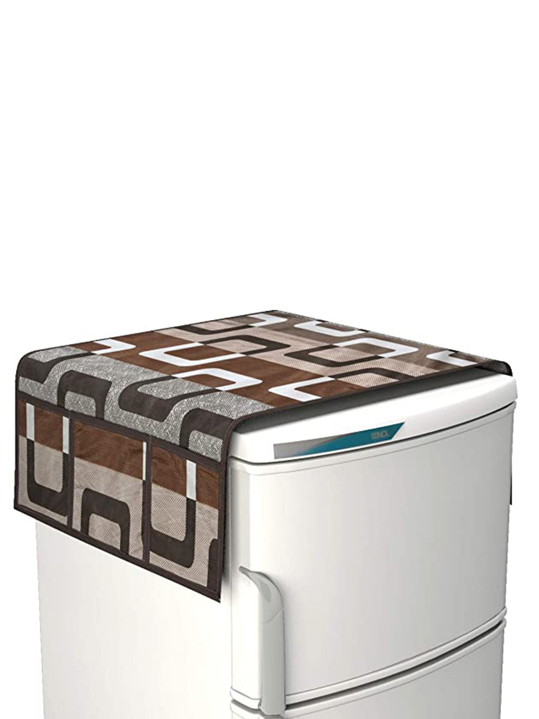 Dakshya Industries Brown Printed Refrigerator Covers