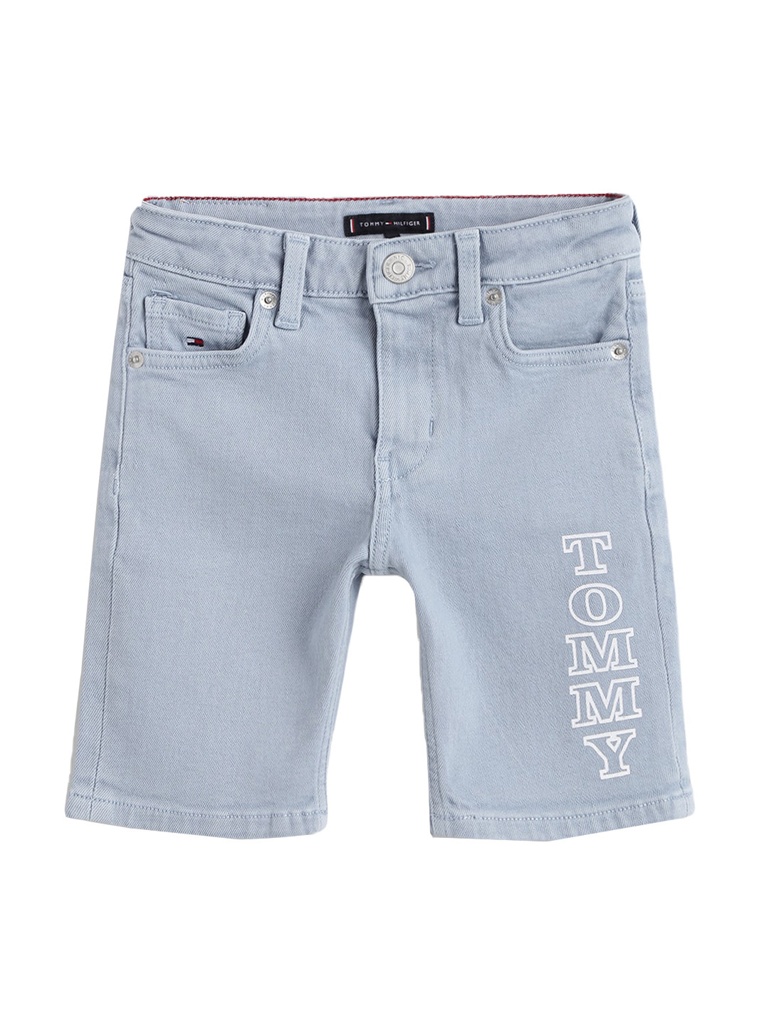 Tommy Hilfiger Boys Brand Name Printed Cotton Denim Shorts
