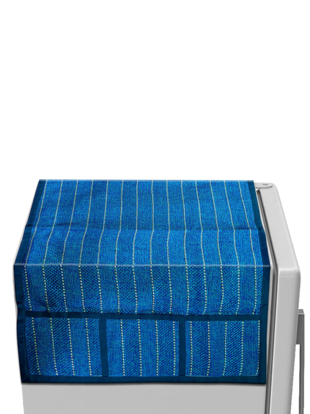 Dakshya Industries Blue Self-designed Jute Refridgerator Top Cover