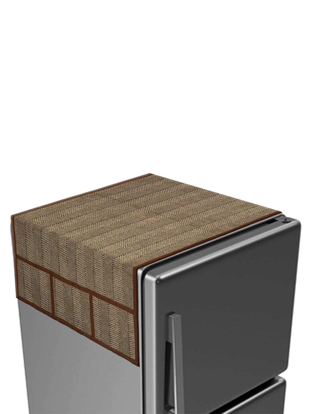 Dakshya Industries Brown Self-designed Jute Refridgerator Top Cover