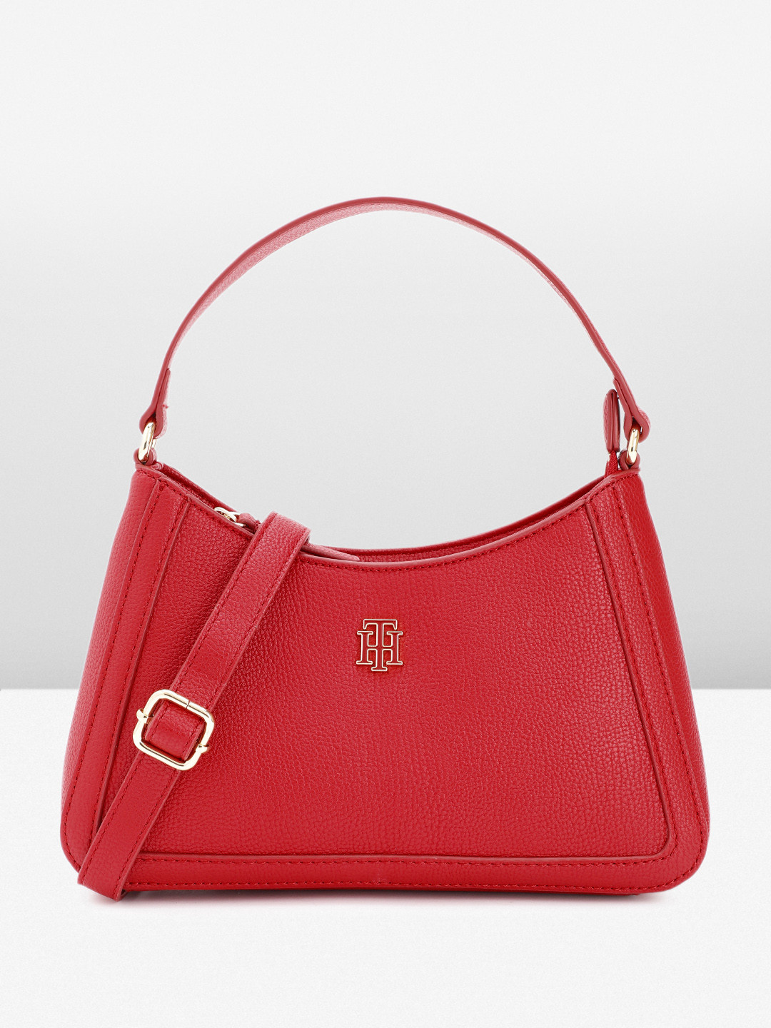 Tommy Hilfiger Textured PU Baguette Style Mini Hobo Bag