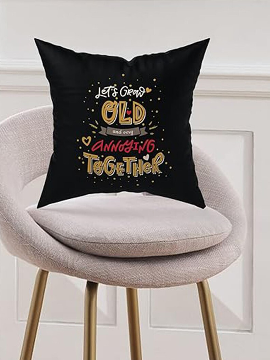 Kaameri Bazaar Black Coffee mug, Cushion Cover, Filler & Card Gift sets 325 ml