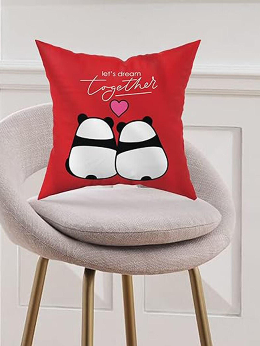 Kaameri Bazaar Red & White Printed 3 Pcs Coffee mug, Cushion Cover & Card Home Gift Set