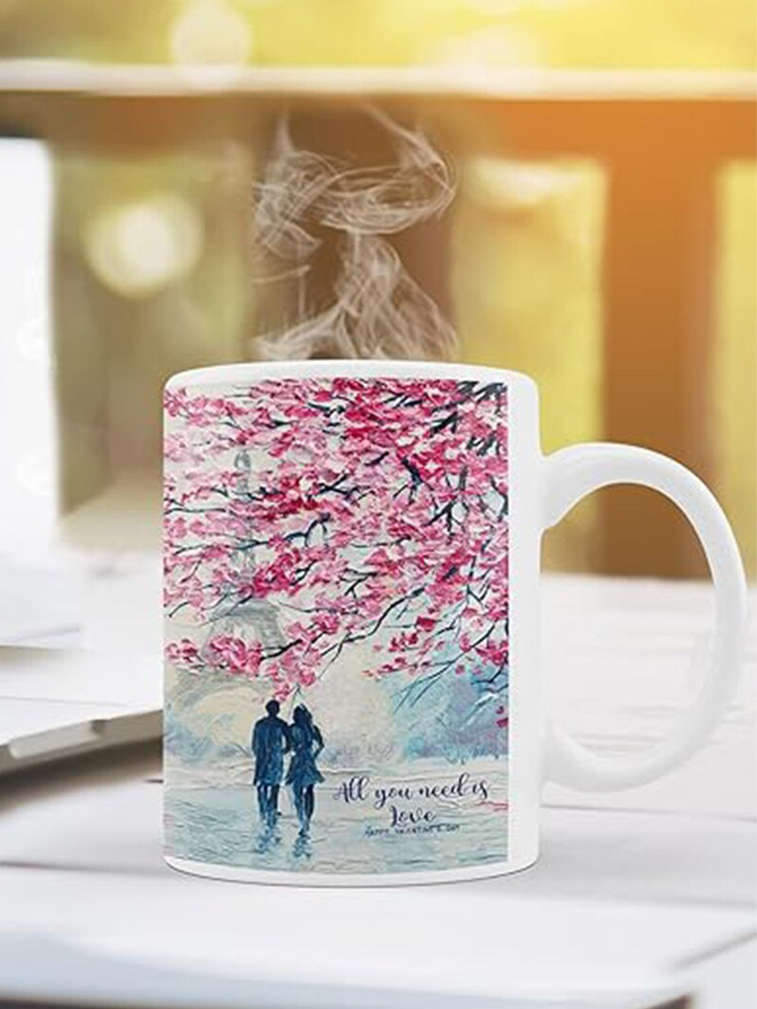 Kaameri Bazaar 3 Pieces Pink Coffee Mug-Keychain & Greeting Card Gift Set