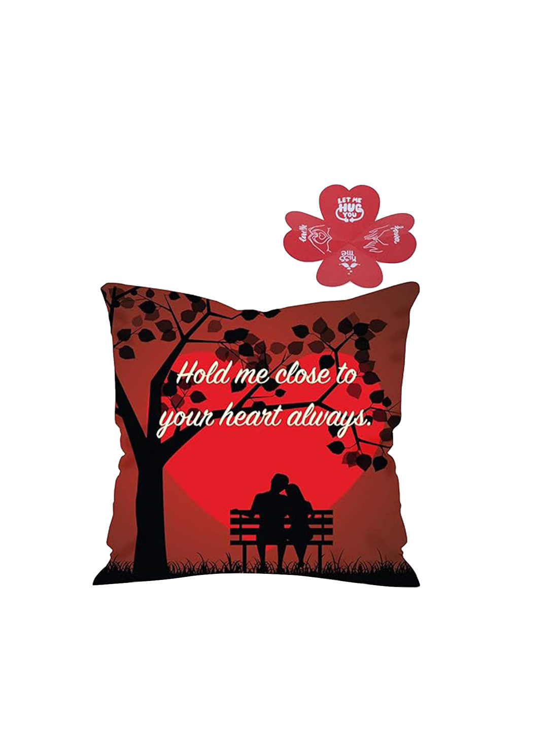 Kaameri Bazaar 2 Pieces Red Cushion & Greeting Card Gift Set