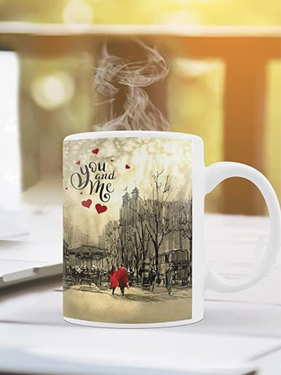 Kaameri Bazaar 3 Pieces Green Coffee Mug-Keychain & Greeting Card Gift Set