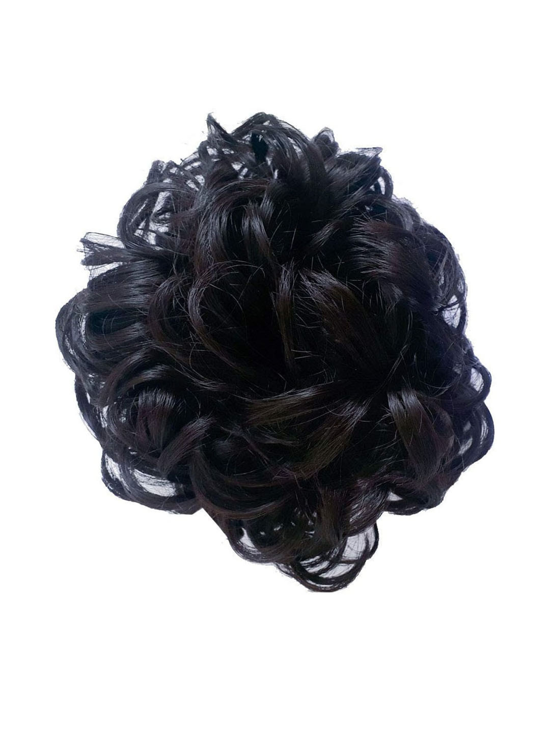 VAGHBHATT Messy Curly Hair Bun Extension - Black 2
