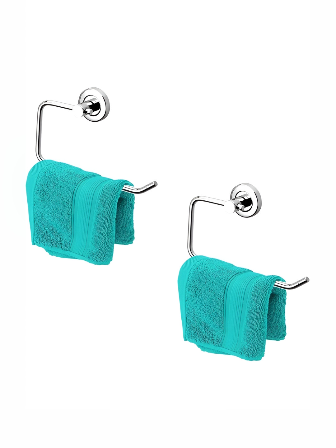 Well Set Silver Toned 2 Pieces Stainless Steel Towel Rods