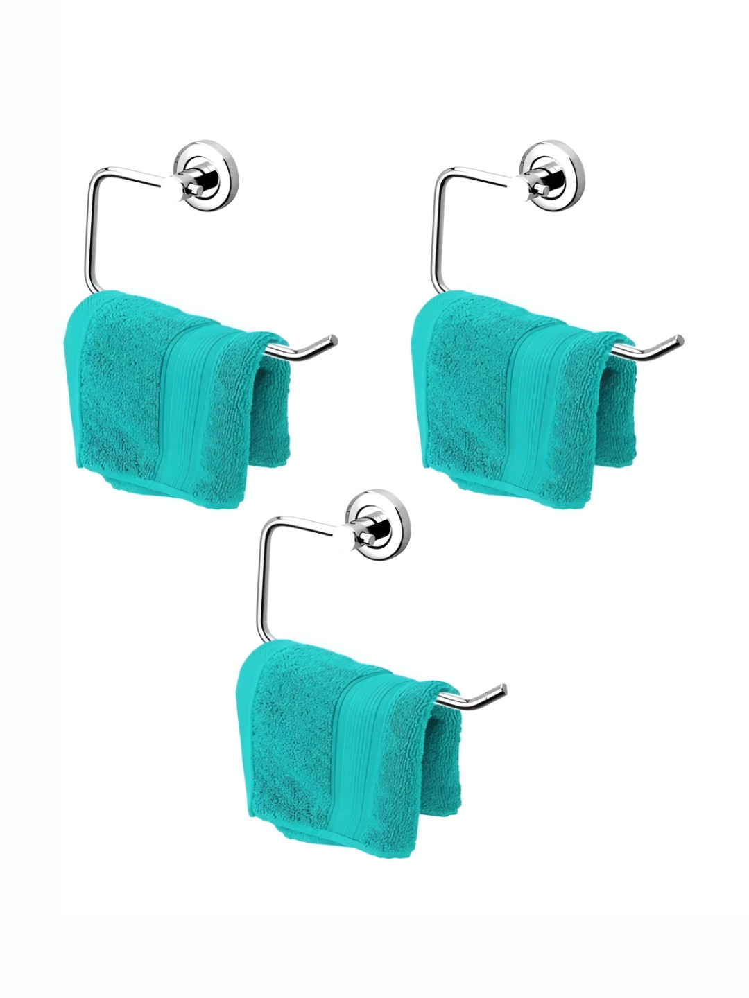 Well Set Silver Toned 3 Pieces Stainless Steel Towel Rods