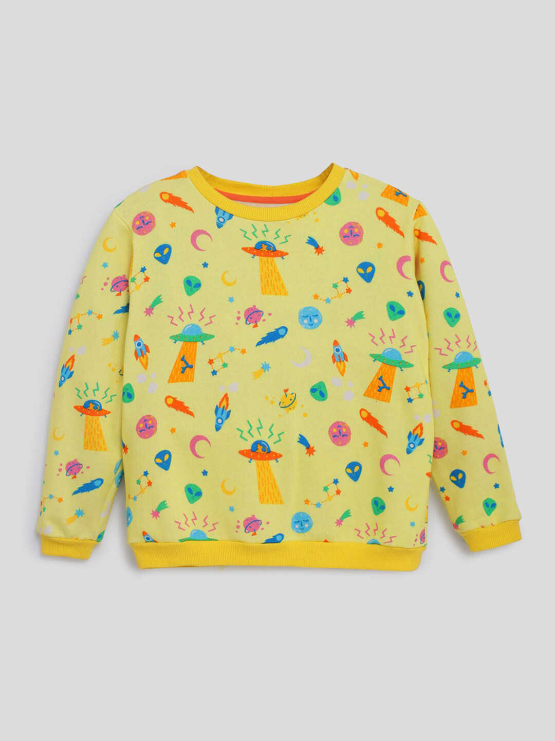 Somersault Boys Conversational Printed Terry Cotton Pullover Sweatshirt