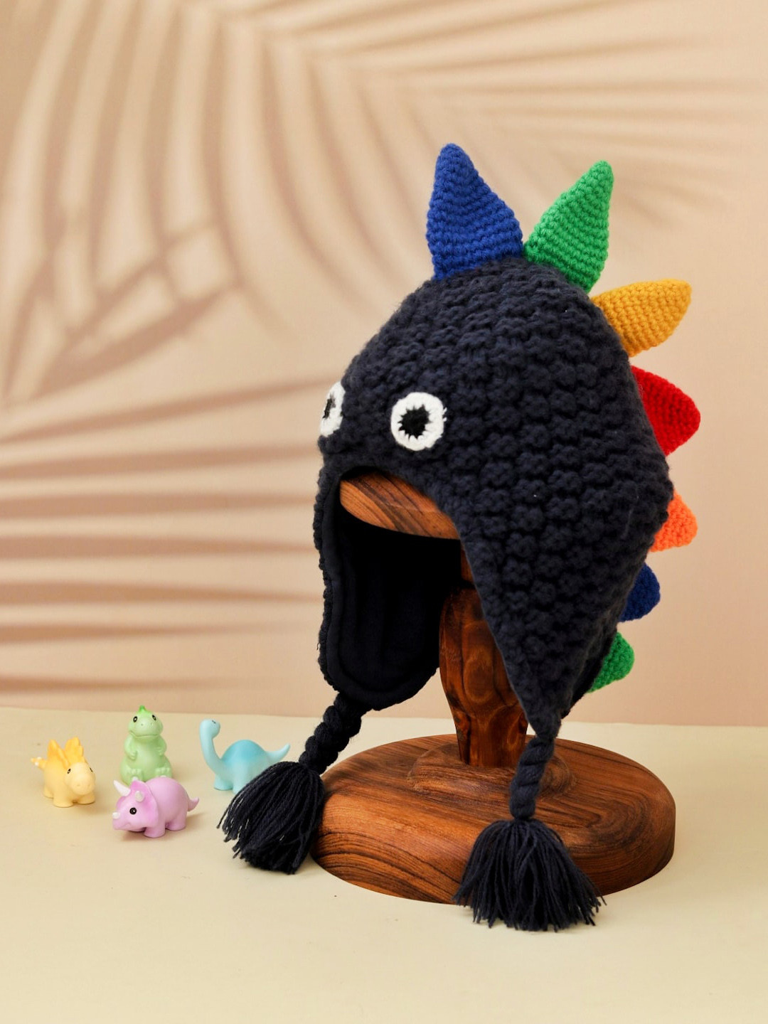 Yellow Bee Boys Crochet Dino Pattern Caps