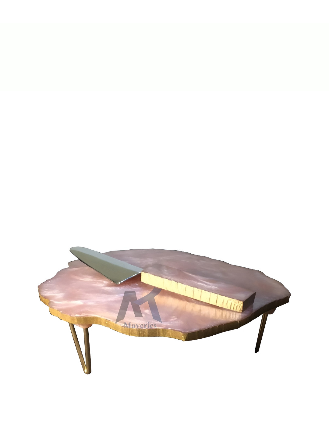 Maverics Brown & Steel Ceramic Easy to Clean Cake Stand with Server