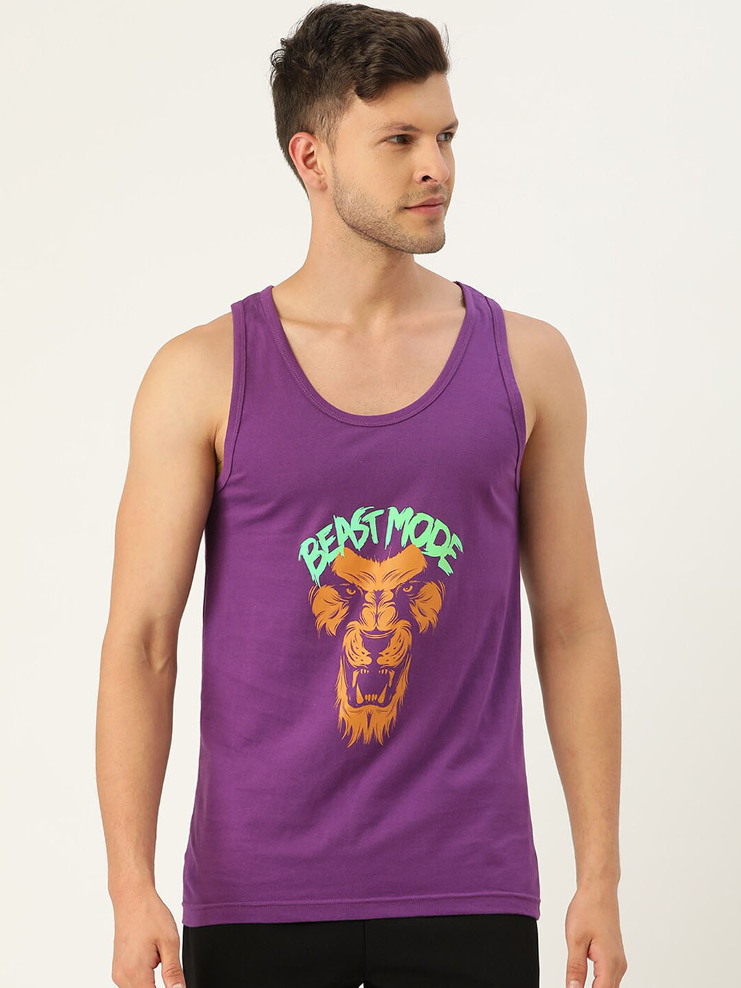 The Roadster Lifestyle Co. Graphic Printed Cotton Basic Innerwear Vest RRGV-5004-VLT-1