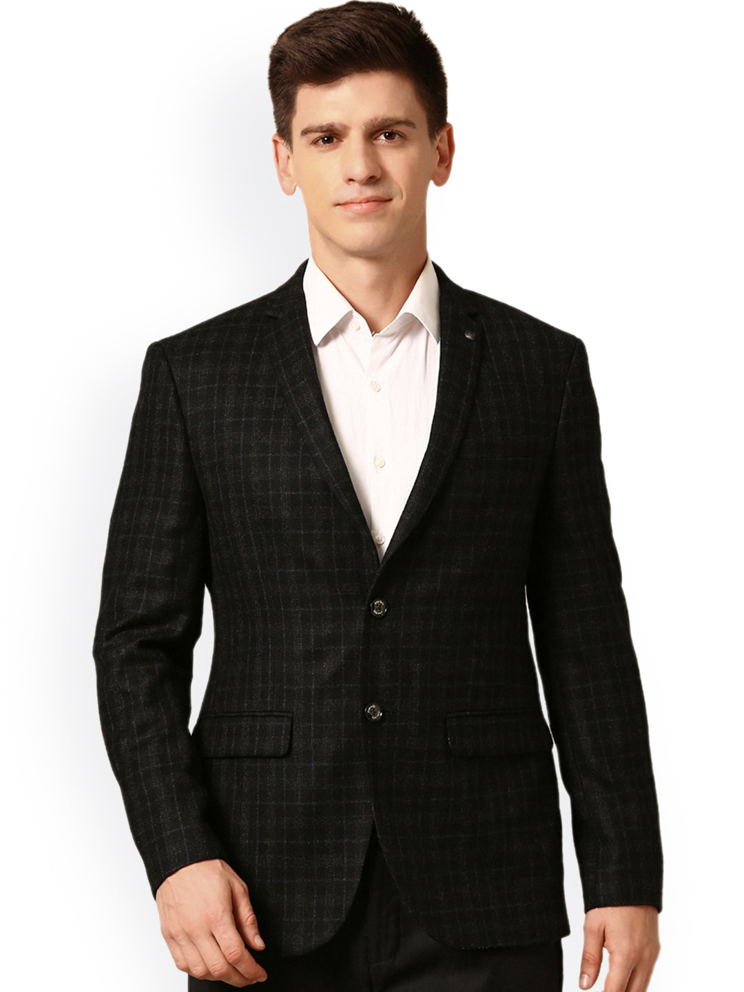 Allen Solly Checked Single-Breasted Slim Fit Woolen Blazers