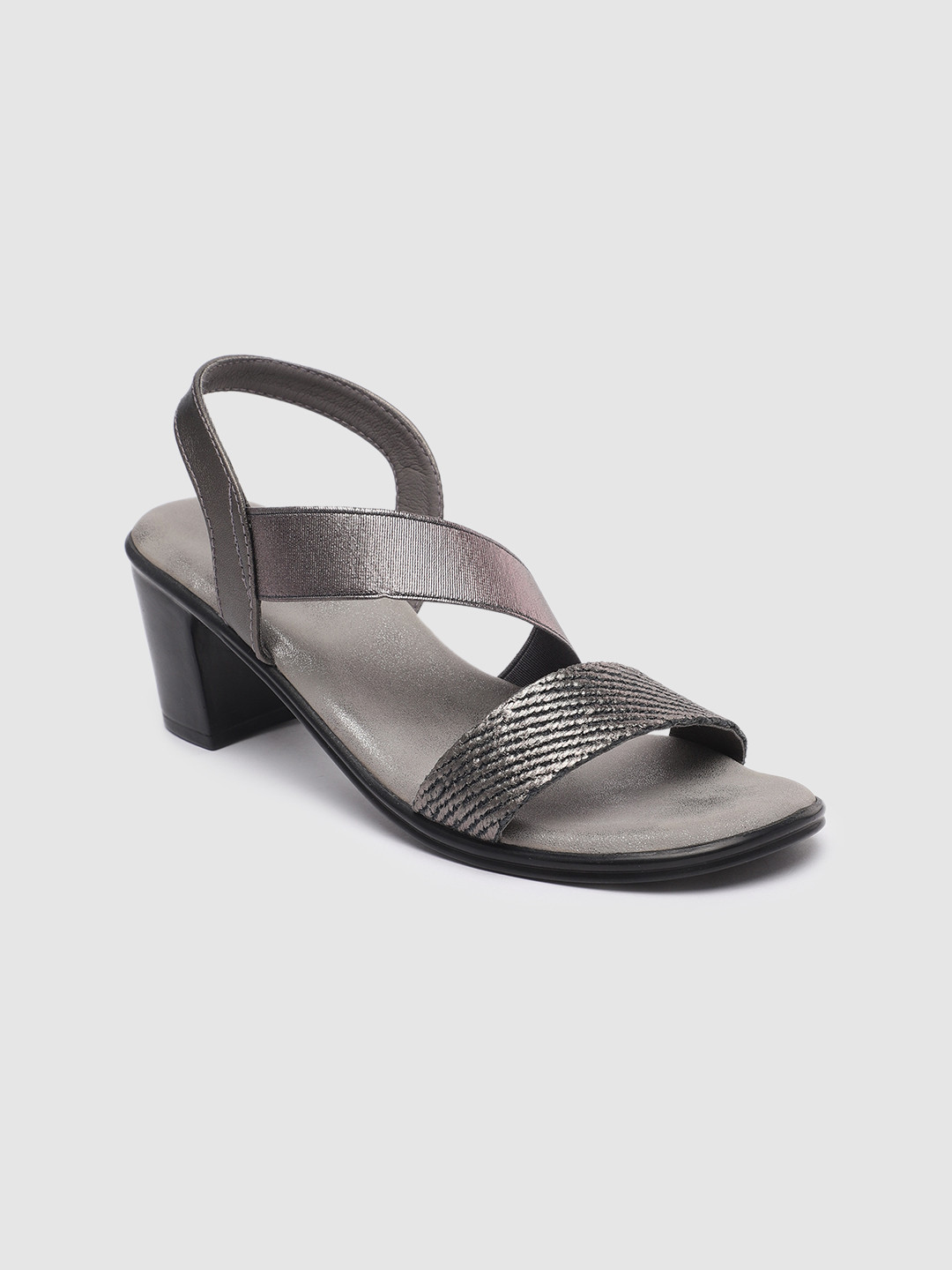 Inc 5 Textured Block Heels with Gunmetal Finish