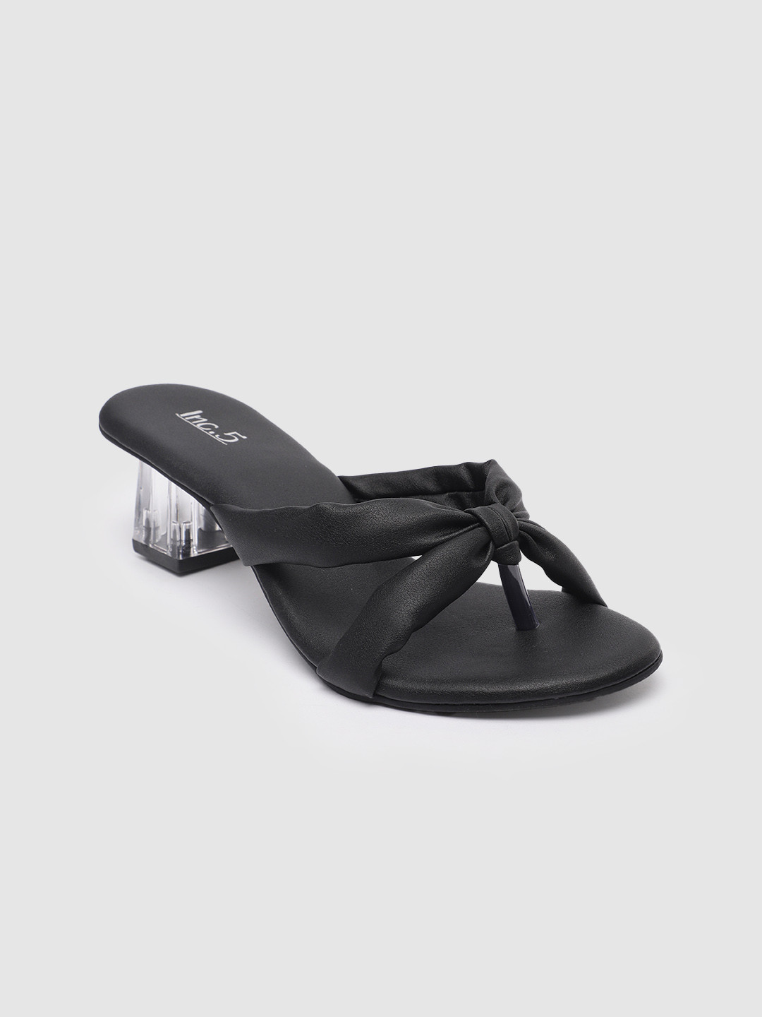 Inc 5 Women Solid Block Sandals With Knot Detail