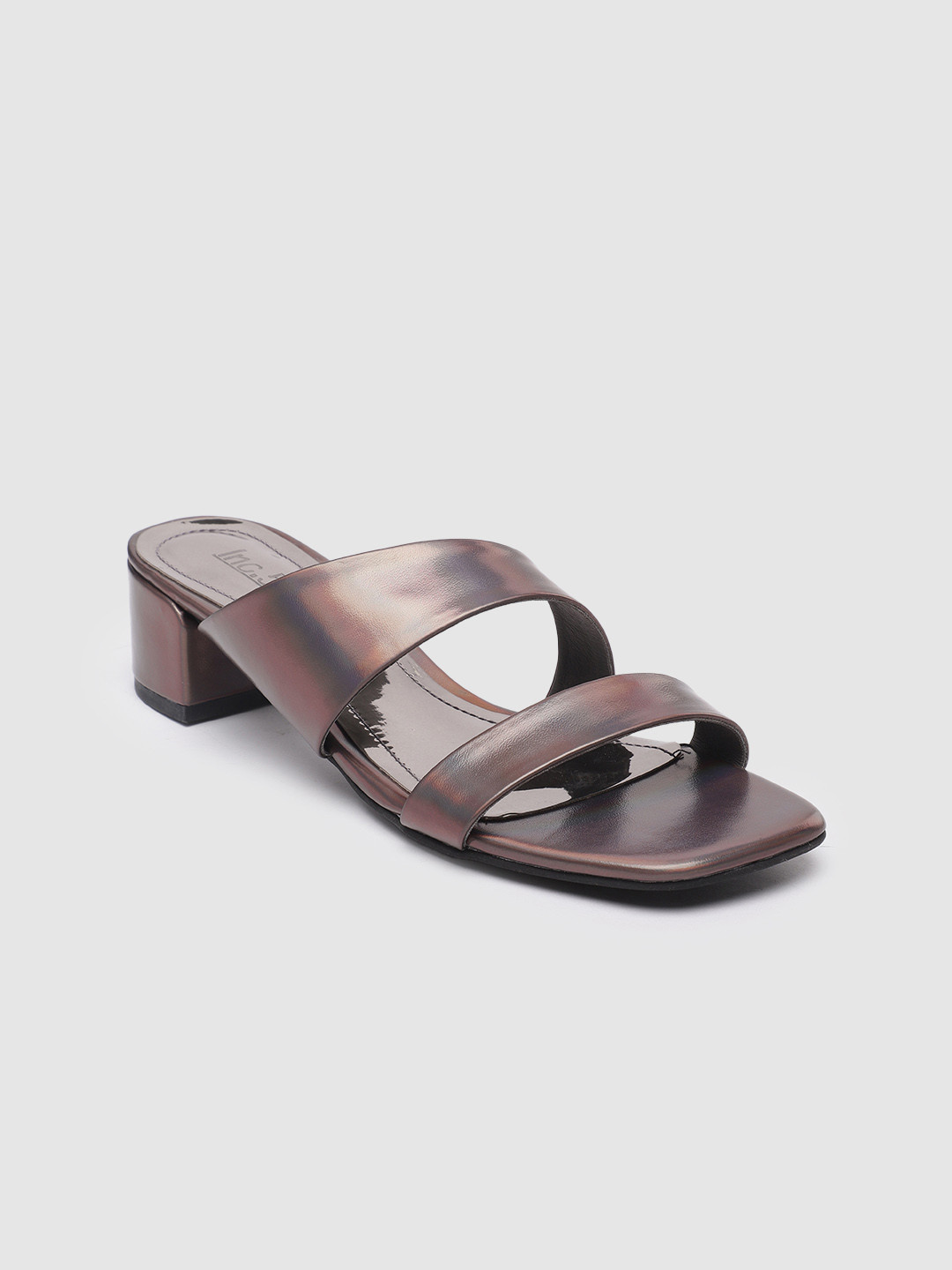 Inc 5 Women Solid Block Sandals With Iridescent Effect