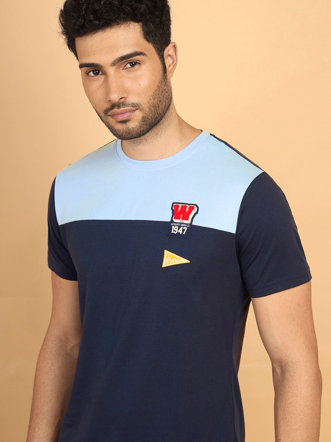 Wrangler Colourblocked Pure Cotton T-shirt