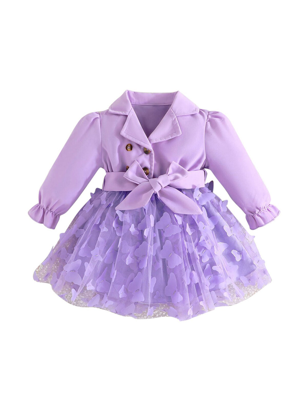 StyleCast Girls Purple Applique Fit & Flare Dress