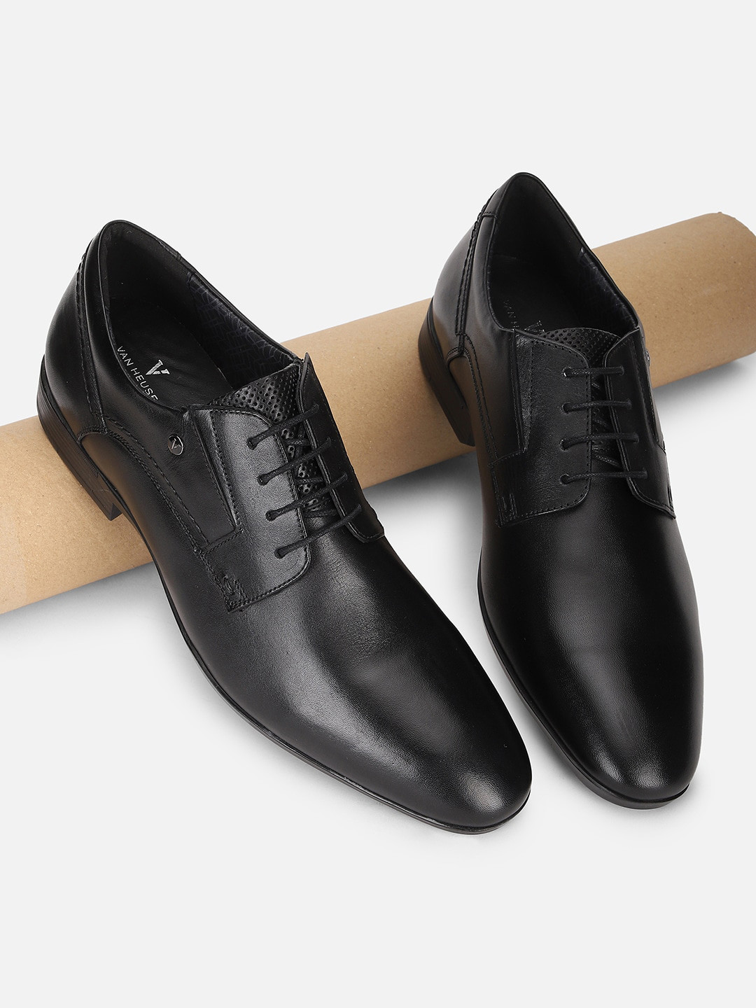 Van Heusen Men Leather Derby Round Toe Formal Shoes