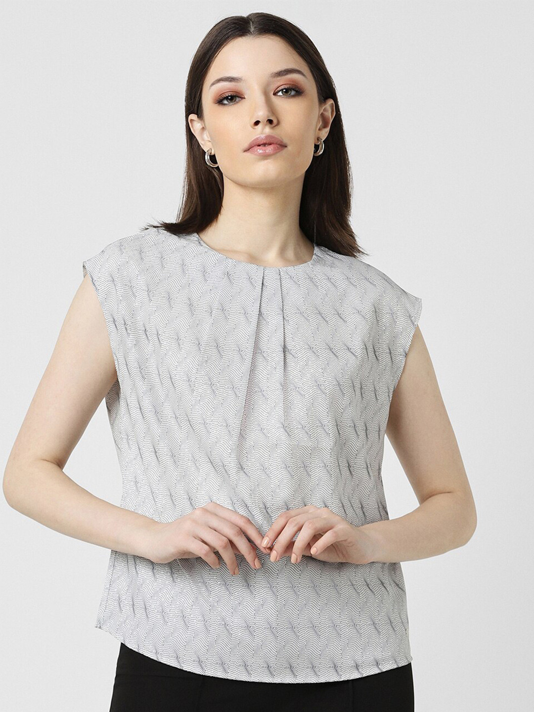 Van Heusen Woman Grey Print Top