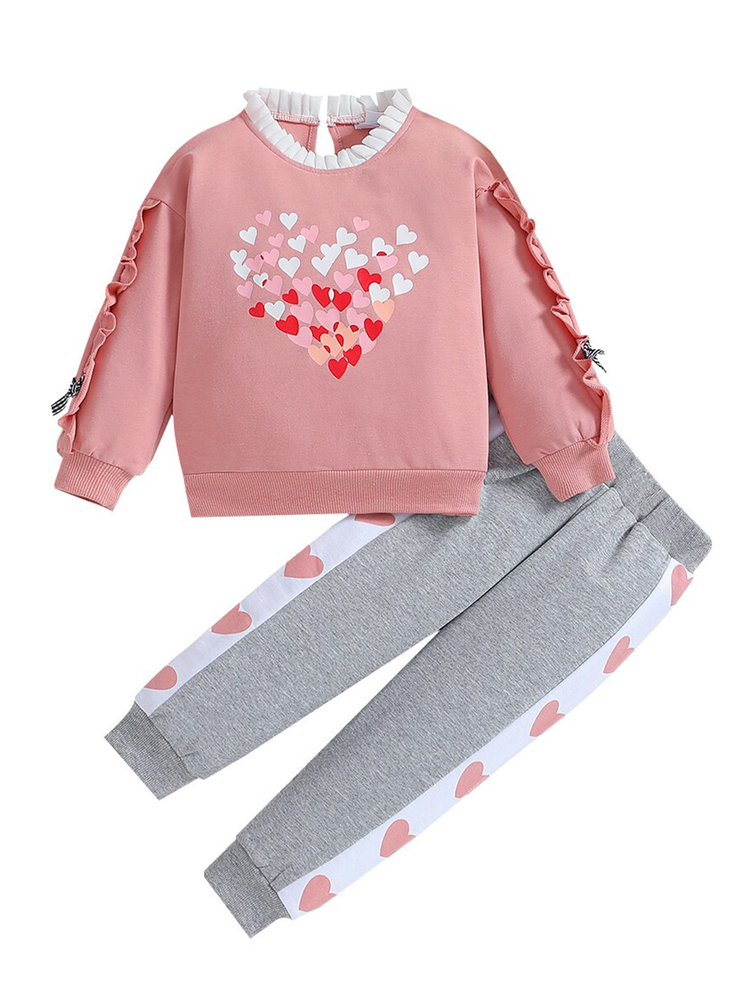 StyleCast Girls Pink Printed Pure Cotton Top with Pyjamas