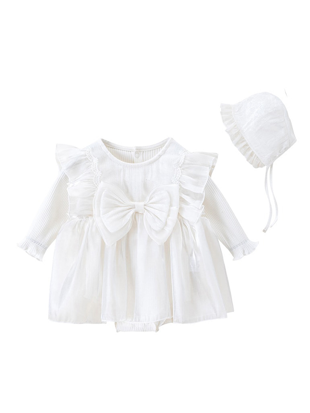 StyleCast Infants Girls White Big Bow Cotton Princess Bodysuit
