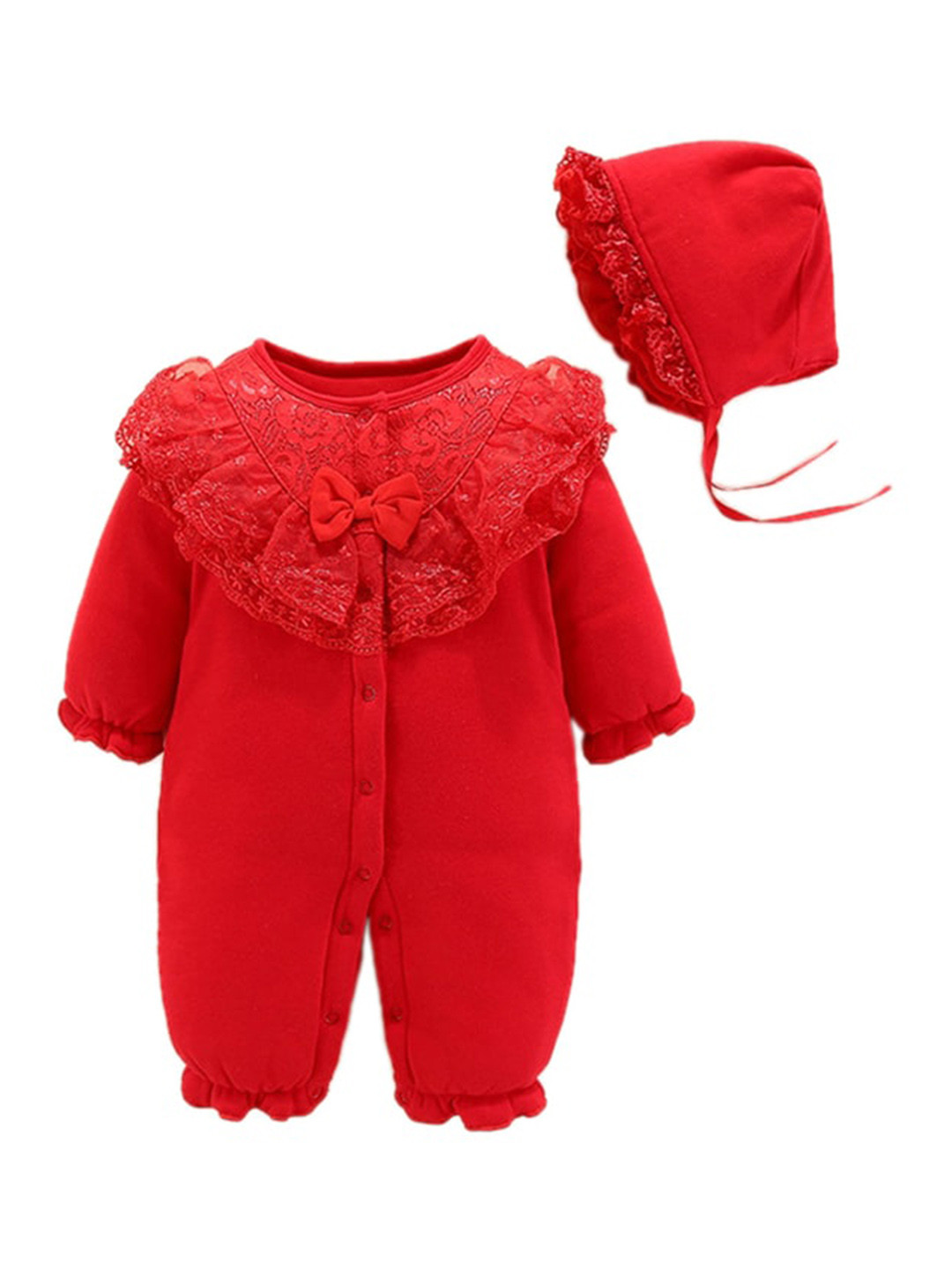 StyleCast Infant Girls Red Cotton Rompers